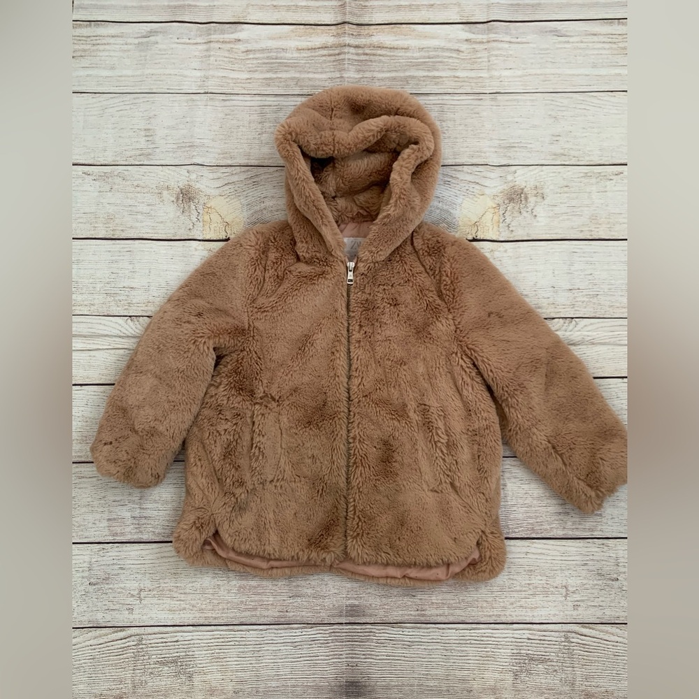 Zara Kids Tan Furry Jacket